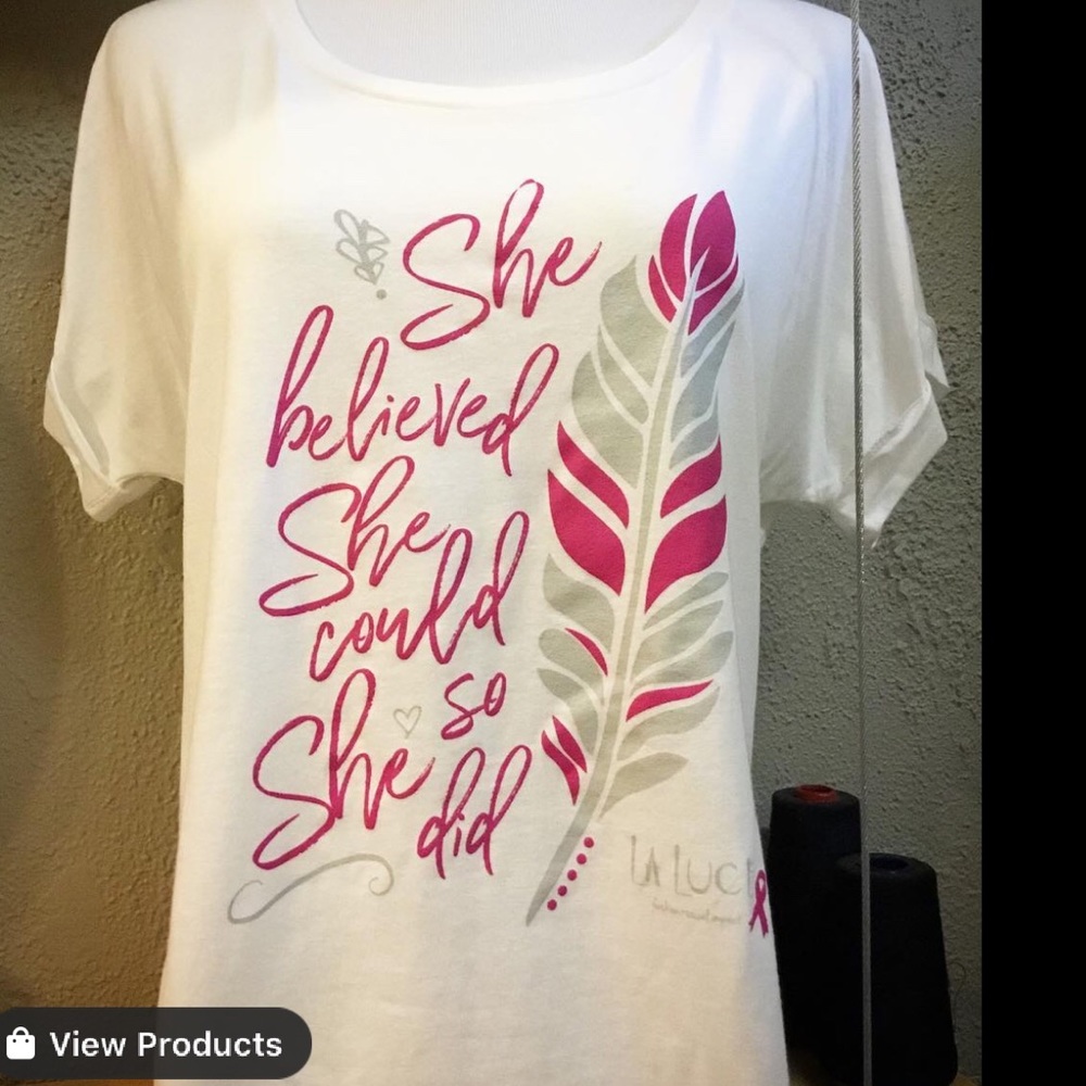 Custom La Luce Boutique Breast Cancer TShirt.